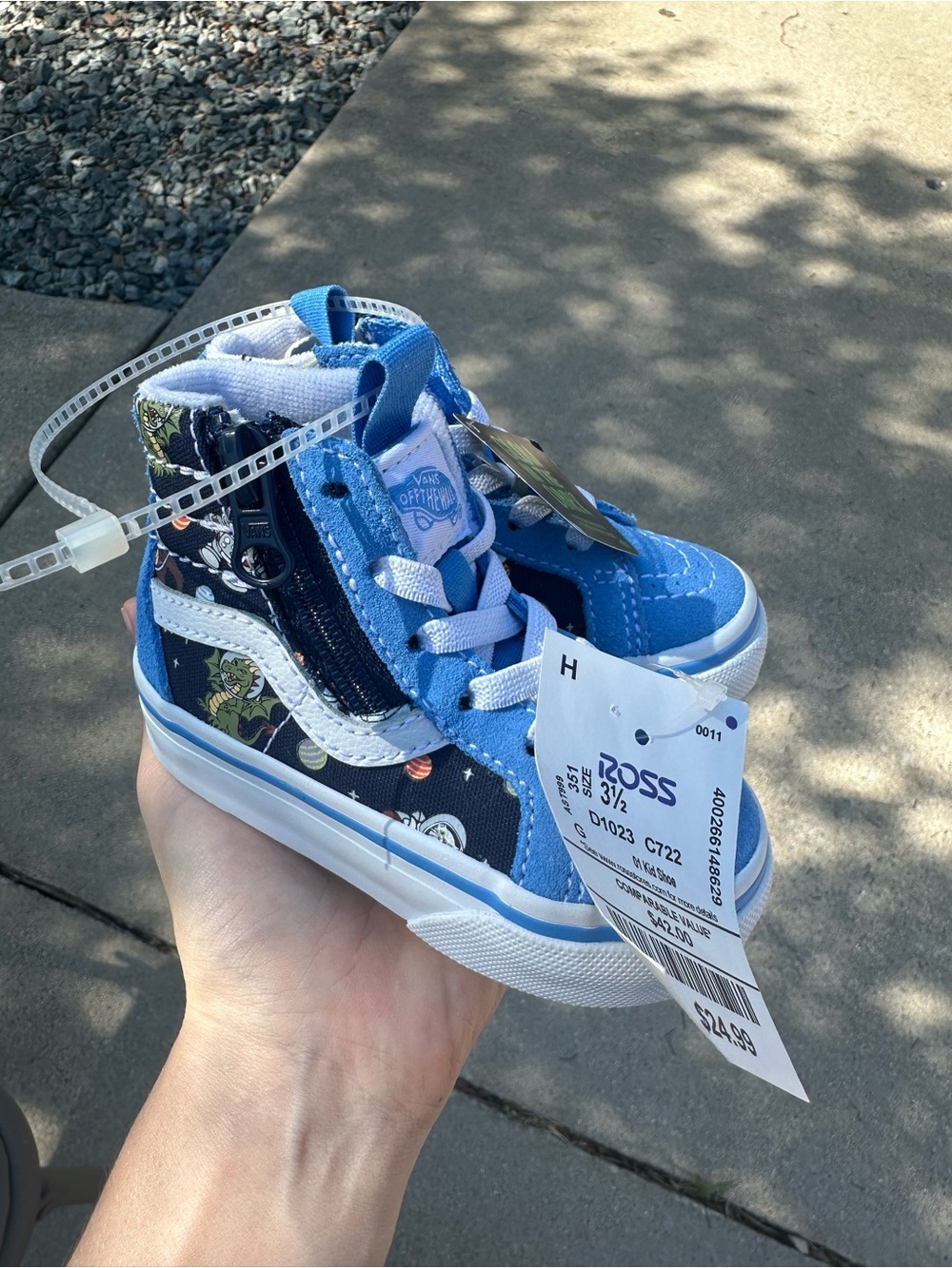 Vans Kids Blue Glow-in-the-Dark High Top Sneakers